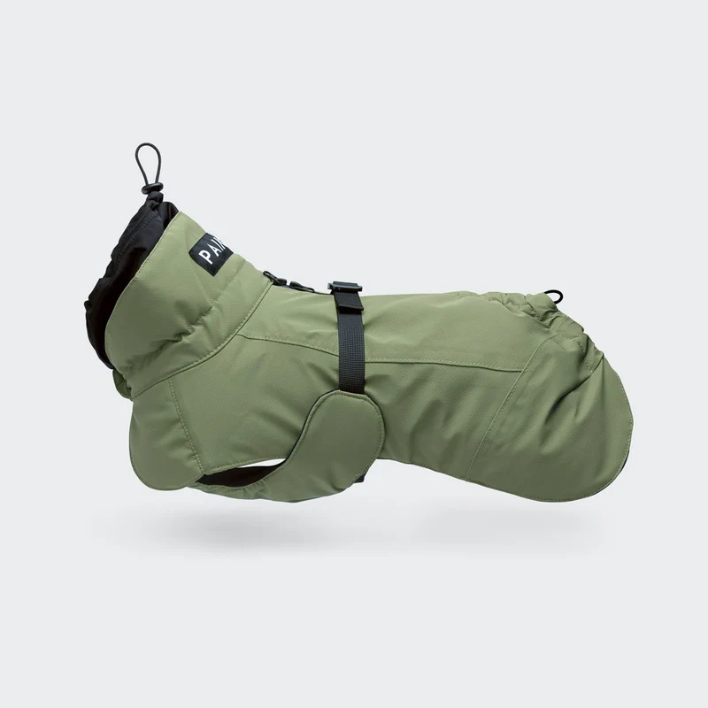 Vollreflektierender Hundewintermantel Seawool Olive