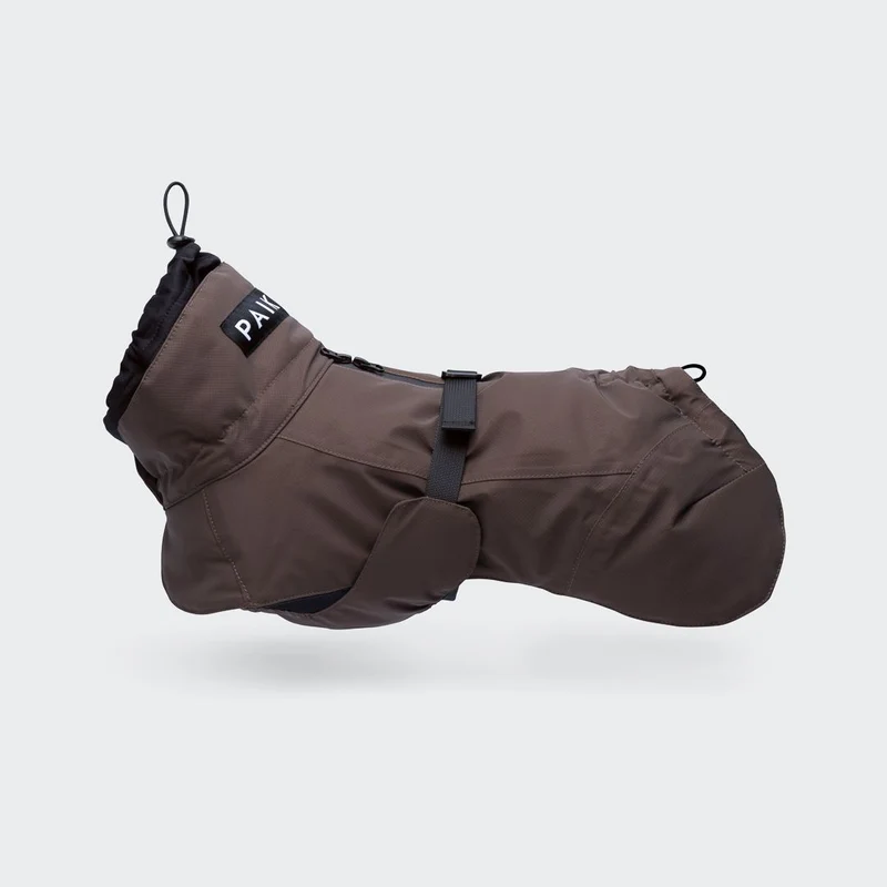Vollreflektierender Hundewintermantel Seawool Chocolate