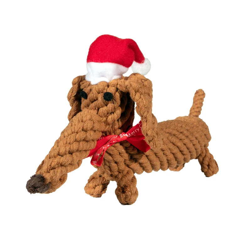 Hundespielzeug Santa Sausage - der Weihnachtsdackel