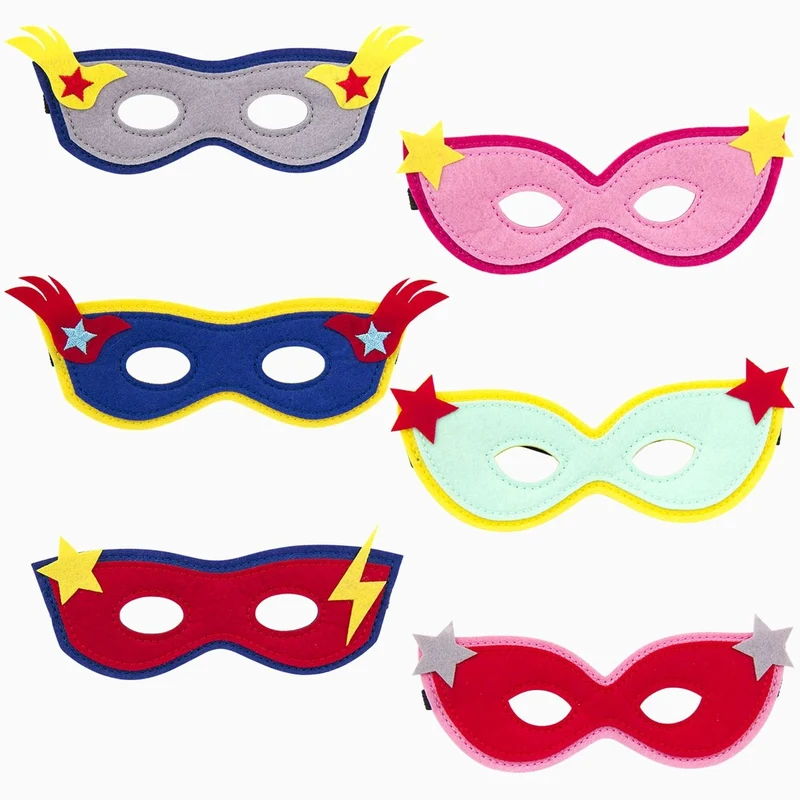 Maske SUPERHELD 6er-Set für Kinder von Gloabal Affairs