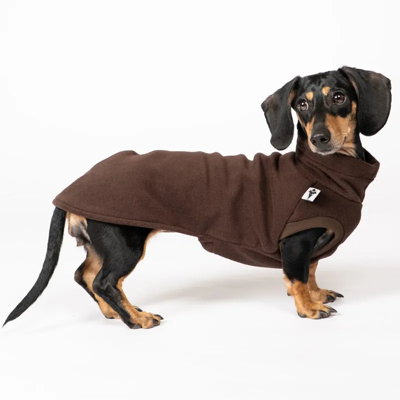 Fleece Shirt für Dackel Dunkelbraun