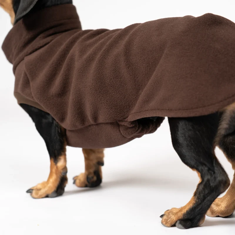 Fleece Shirt für Dackel Dunkelbraun