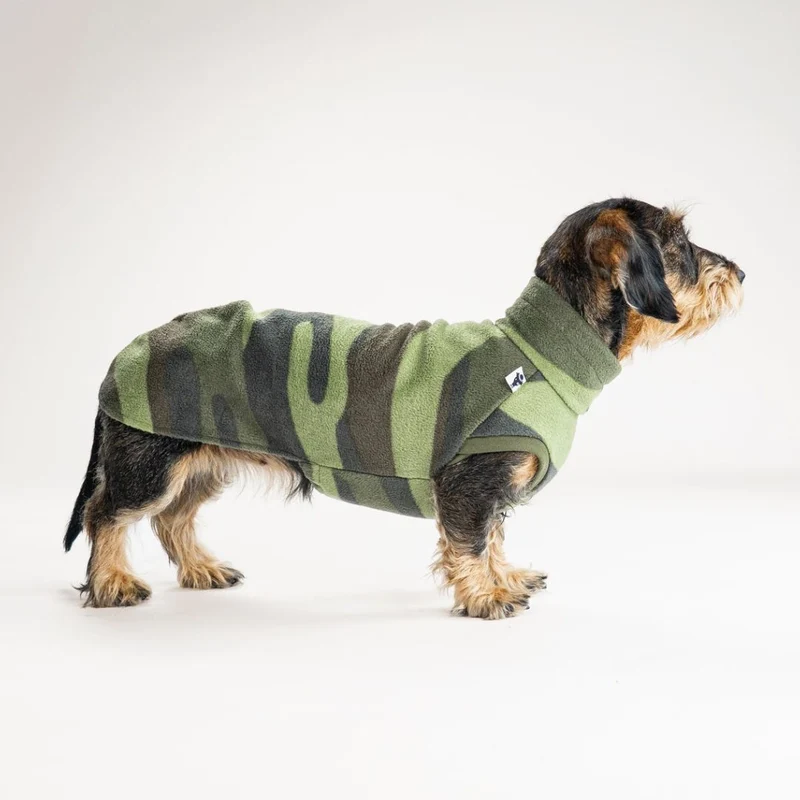 Fleece Shirt für Dackel Camouflage
