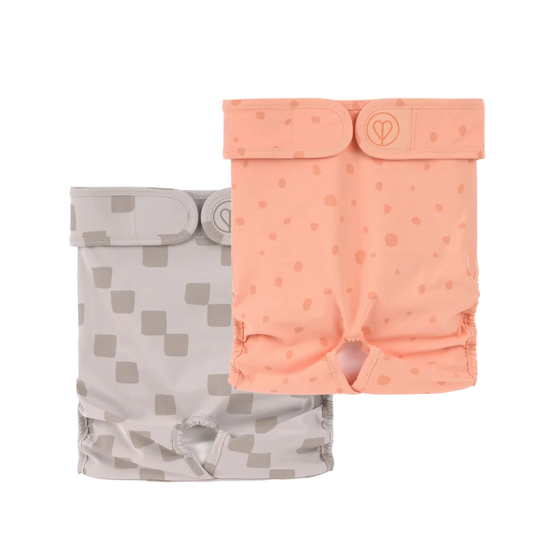 Bundle: 2 Läufigkeitshose & Hundewindel Glan Taupe & Peach