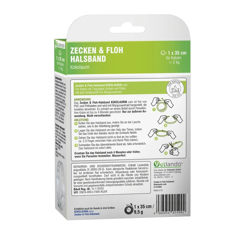 Kokolaurin Zecken- & Floh-Halsband für Katzen