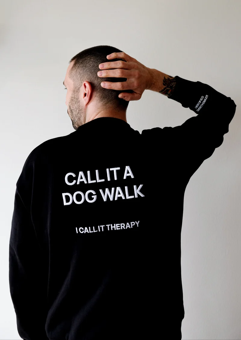 PULLOVER BLACK - CALL IT A DOG WALK I CALL IT THERAPY