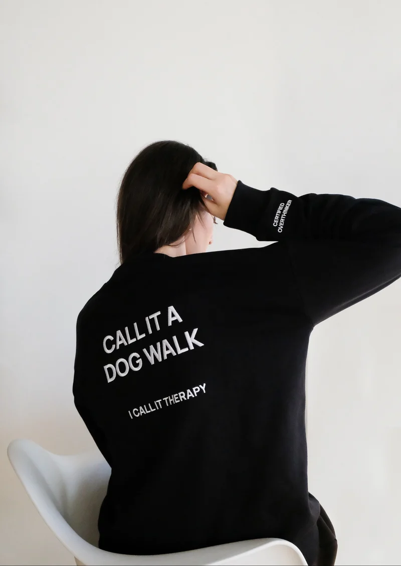 PULLOVER BLACK - CALL IT A DOG WALK I CALL IT THERAPY