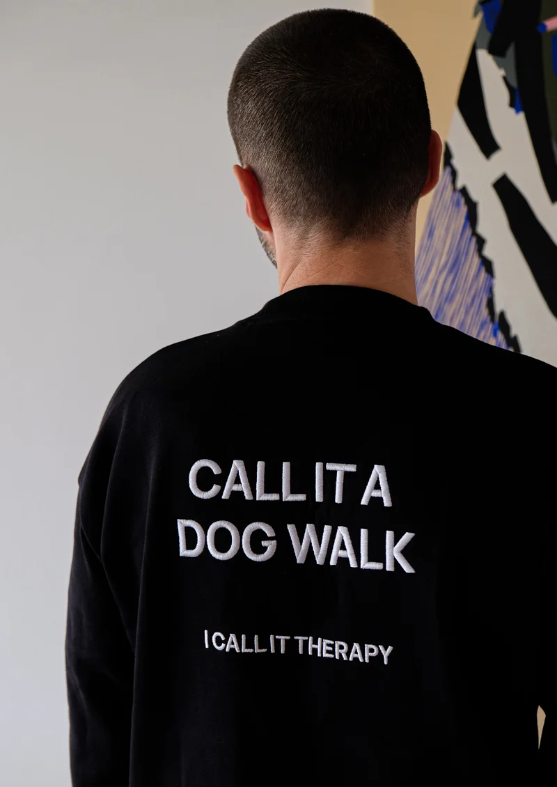 PULLOVER BLACK - CALL IT A DOG WALK I CALL IT THERAPY