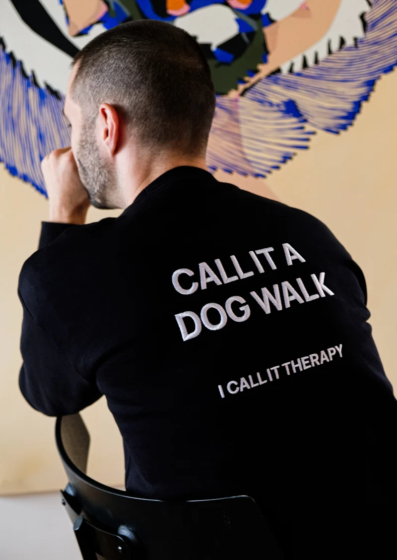 PULLOVER BLACK - CALL IT A DOG WALK I CALL IT THERAPY