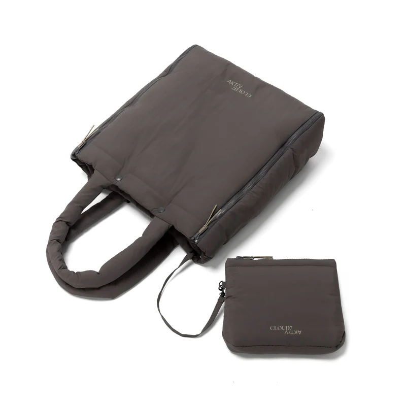 Hundereisebett & Tote Bag AKTIV Puffer Dark Grey / Khaki