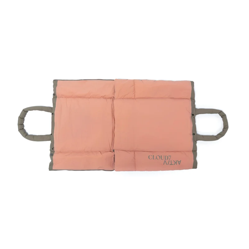Hundereisebett & Tote Bag AKTIV Puffer Khaki / Peach