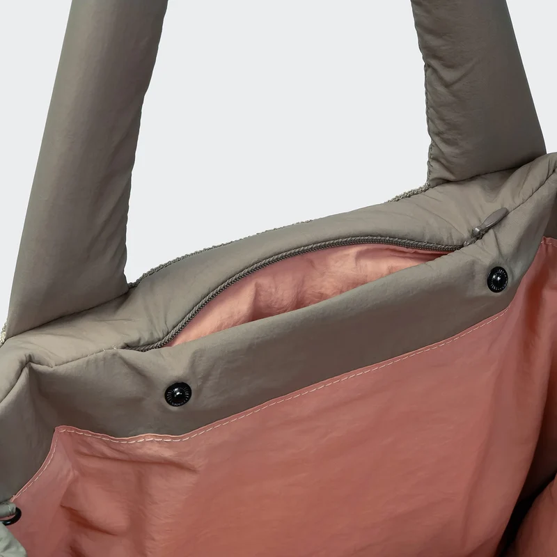Hundereisebett & Tote Bag AKTIV Puffer Khaki / Peach