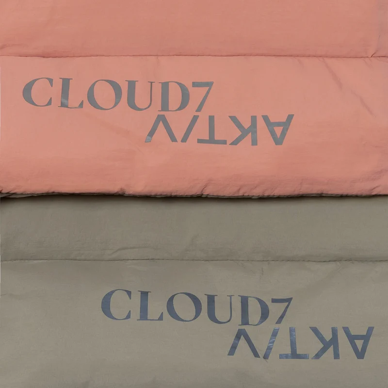 Hundereisebett & Tote Bag AKTIV Puffer Khaki / Peach