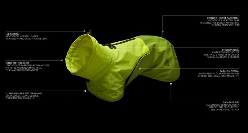 Hunderegenmantel DACKEL Aktiv Neon Green/Light Olive