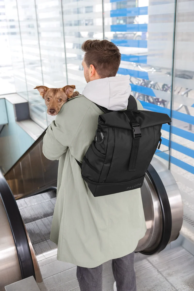 Rucksack Rolltop Yoska Schwarz