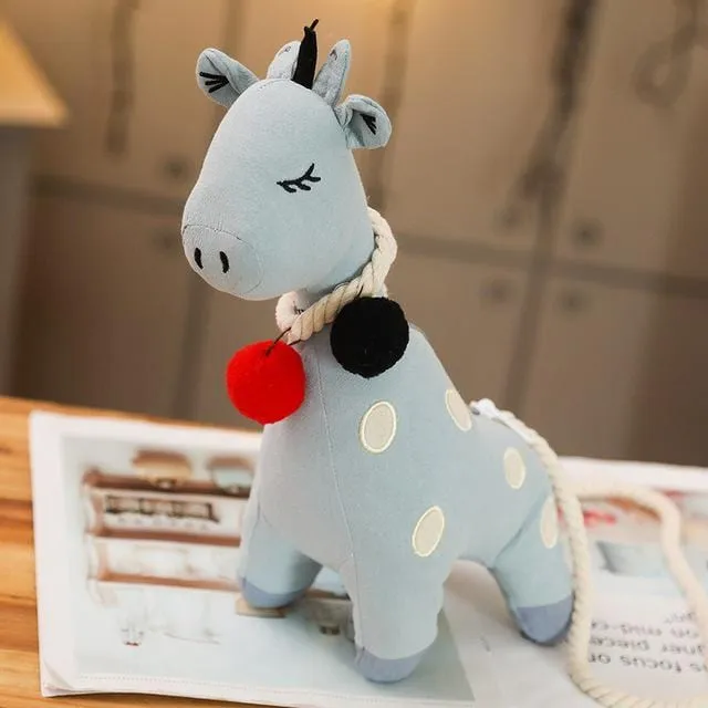 Plüschtier Giraffe Blau – Kuscheltier - Stofftier bunt