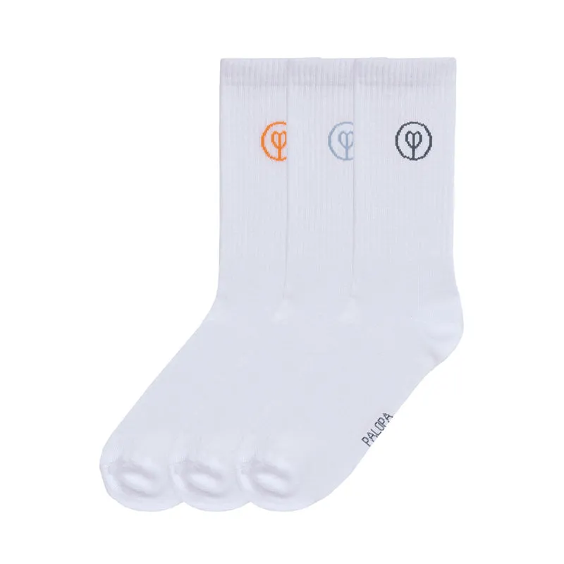 Tennis Socken GOTS Logo Orange Blue Grey