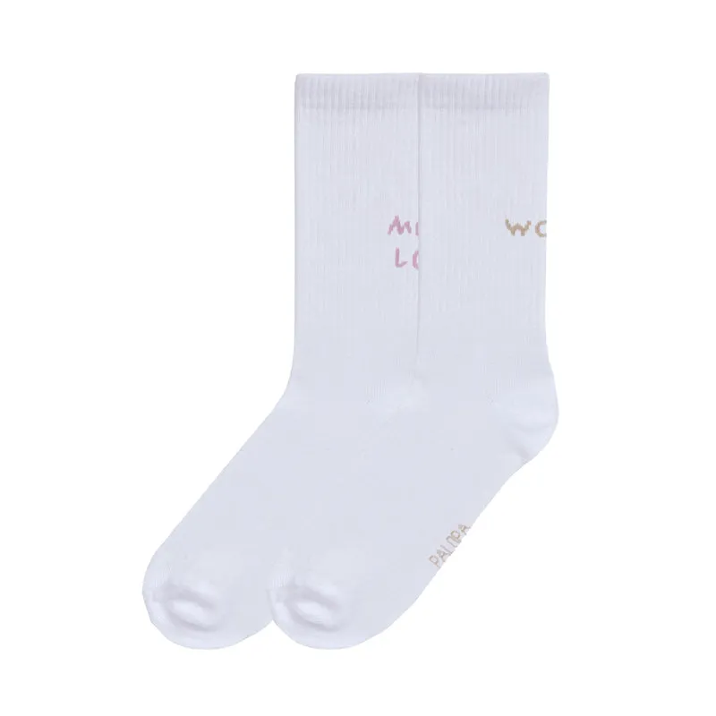 Tennis Socken GOTS Lettering Lemon Orchid