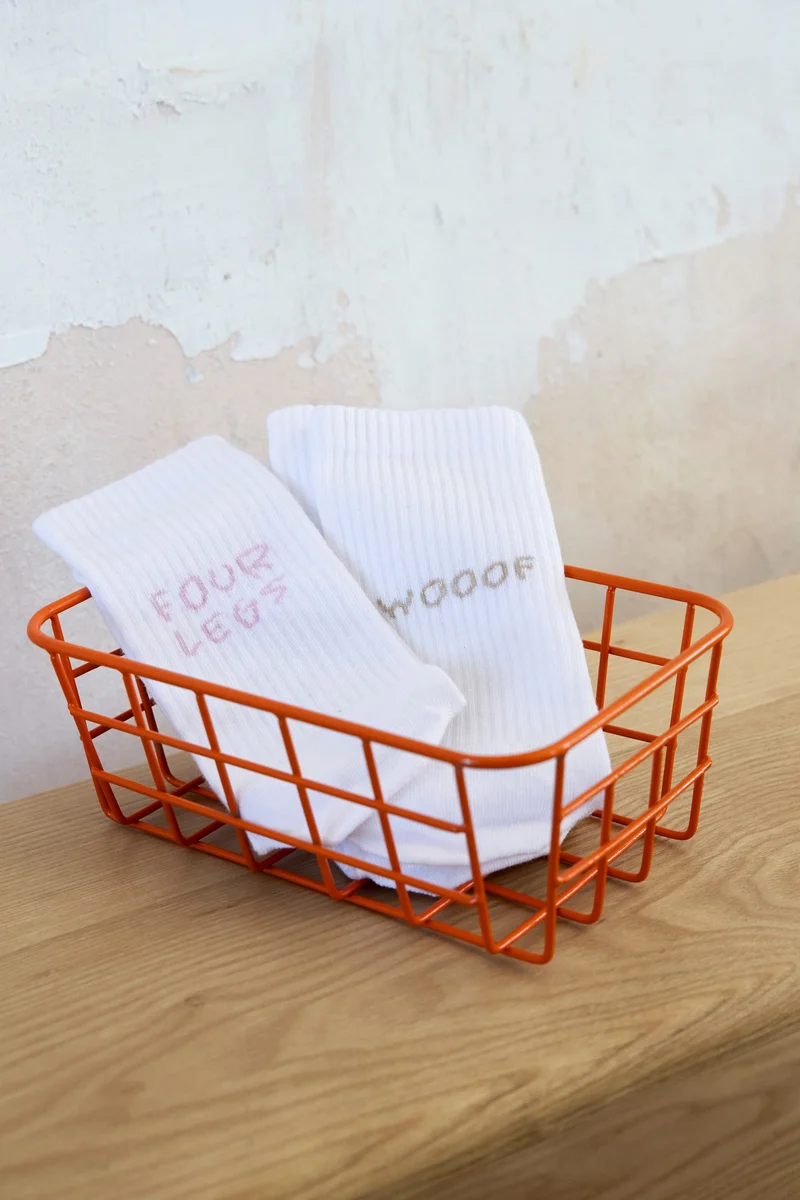 Tennis Socken GOTS Lettering Lemon Orchid
