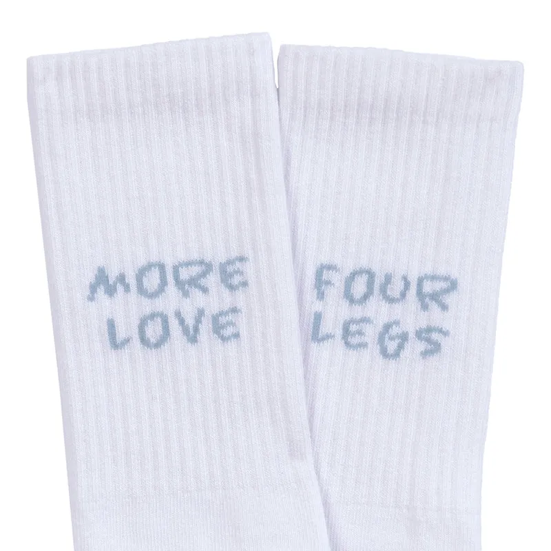Tennis Socken GOTS Lettering Blue Grey