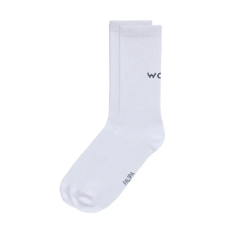 Tennis Socken GOTS Lettering Blue Grey