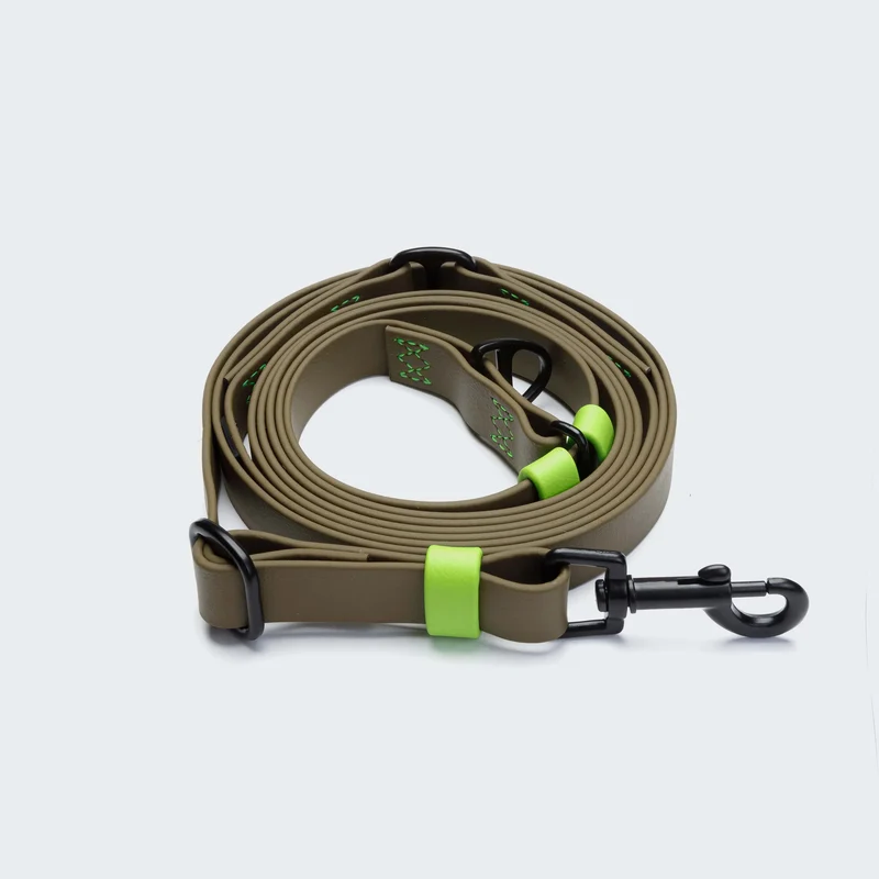Freihandleine BioThane Ipanema Olive-Neongrün