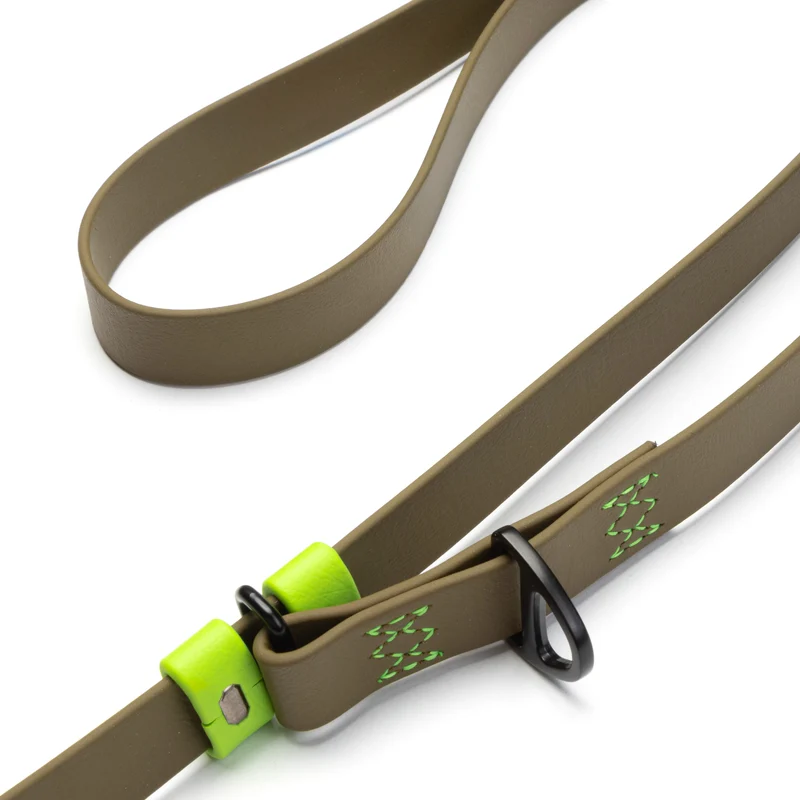 Freihandleine BioThane Ipanema Olive-Neongrün