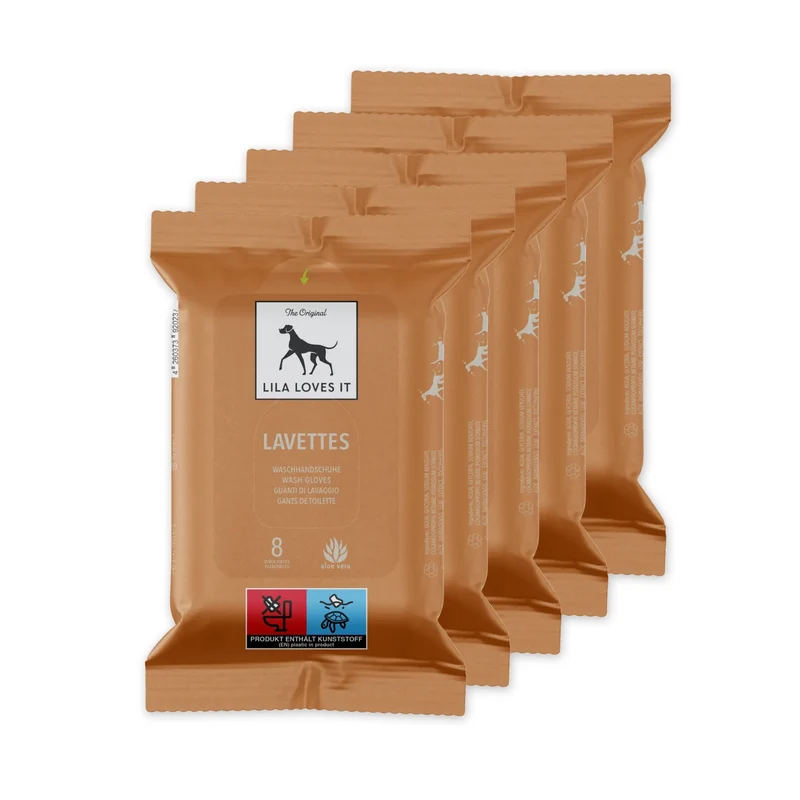 Bundle: 5 Packs LAVETTES Waschhandschuhe