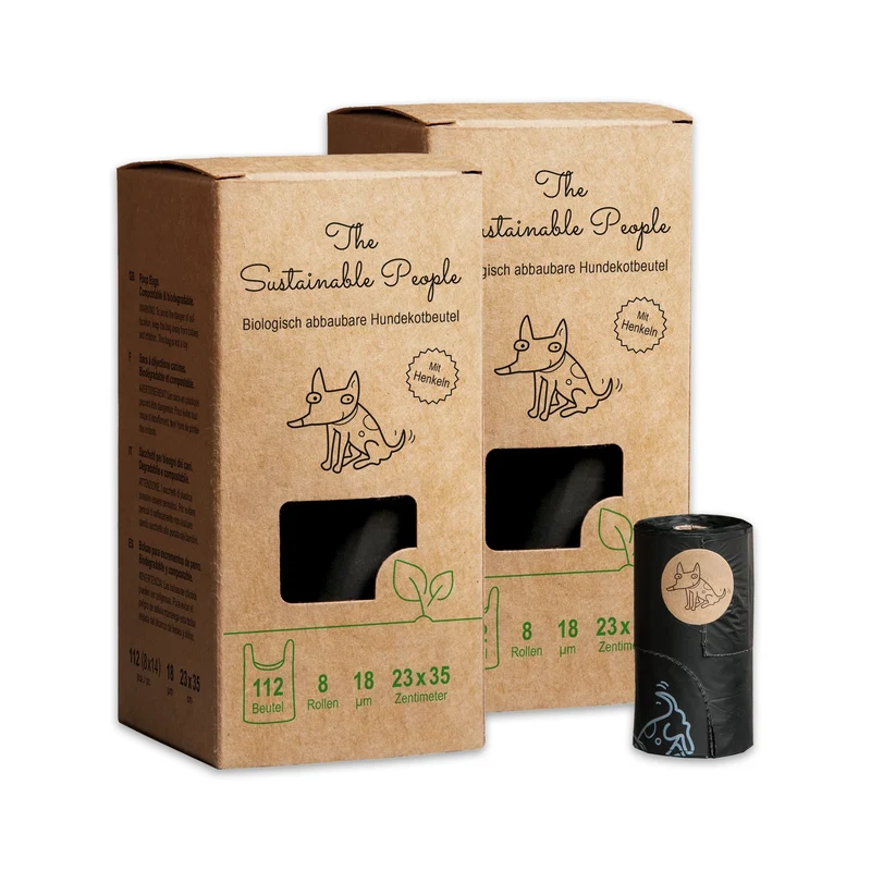 Bundle: 2 Packs Biologisch abbaubare Hundekotbeutel - mit Henkel