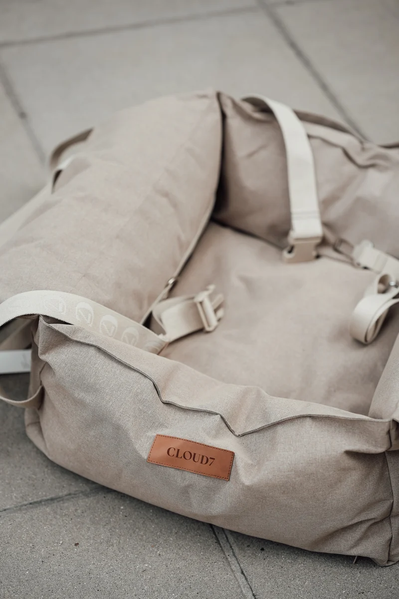 Hundeautositz Getaway Sand tragbar