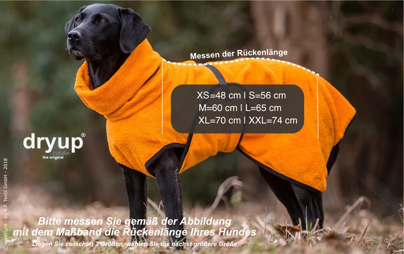 DRYUP cape | Hundebademantel - für mittelgroße Hunde (Gr. XS bis M)