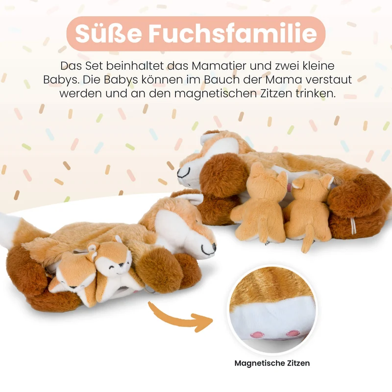 Kuscheltier Mama Fuchs & Babys