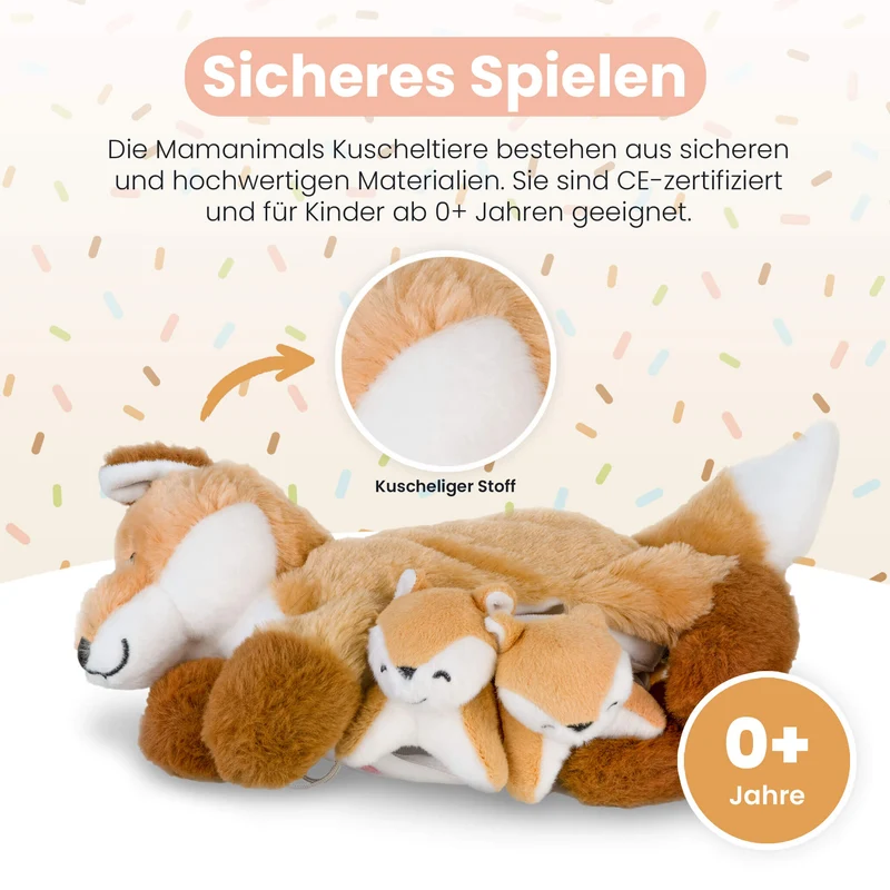 Kuscheltier Mama Fuchs & Babys