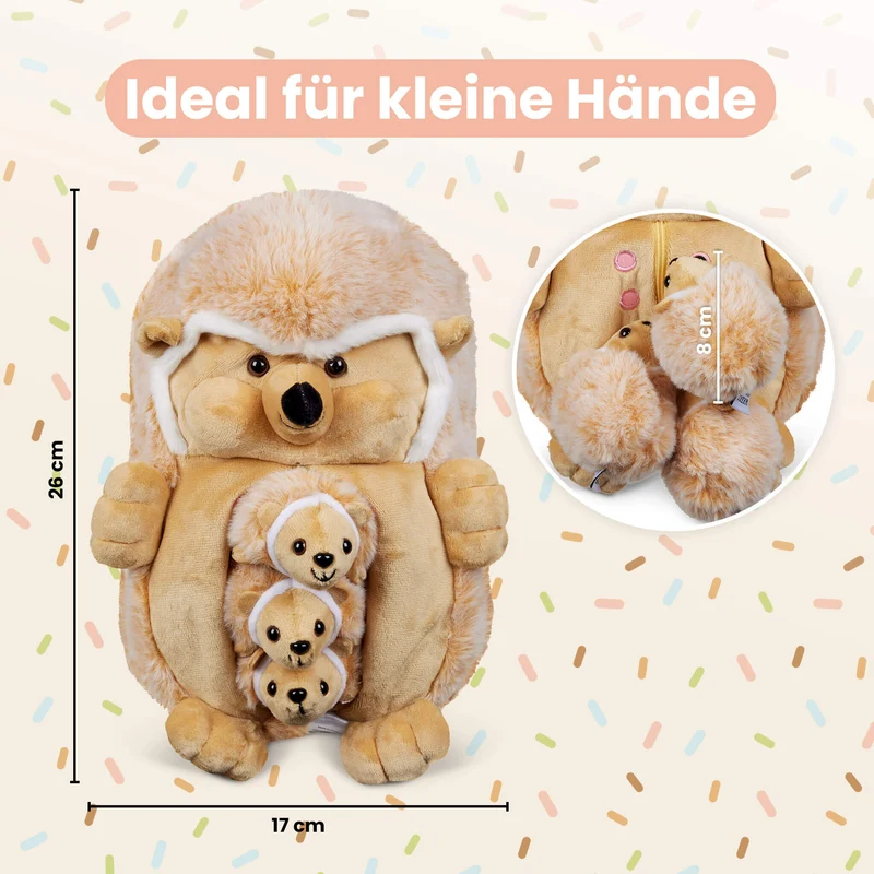 Kuscheltier Mama Igel & Babys