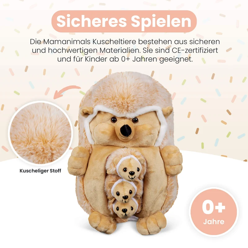 Kuscheltier Mama Igel & Babys