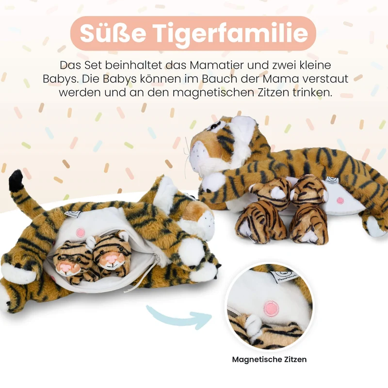 Kuscheltier Mama Tiger & Babys