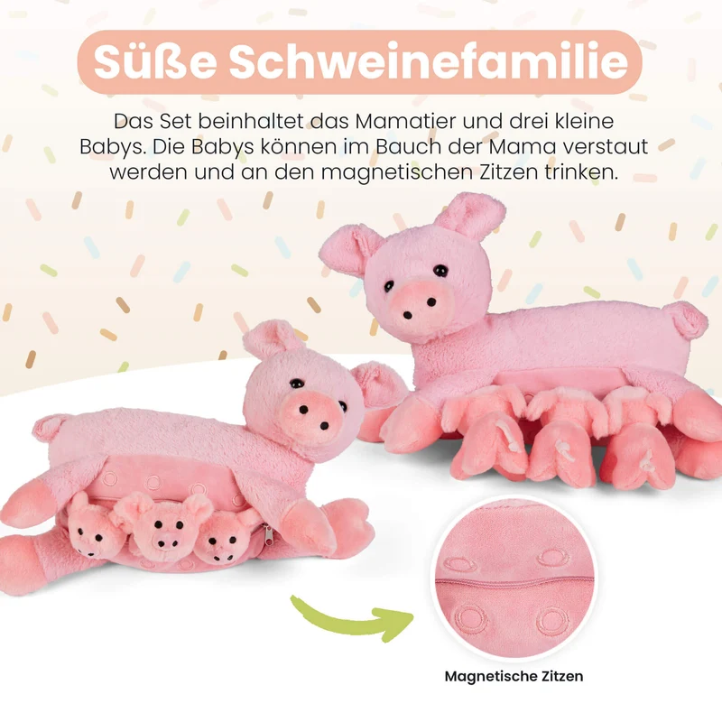 Kuscheltier Mama Schwein & Babys