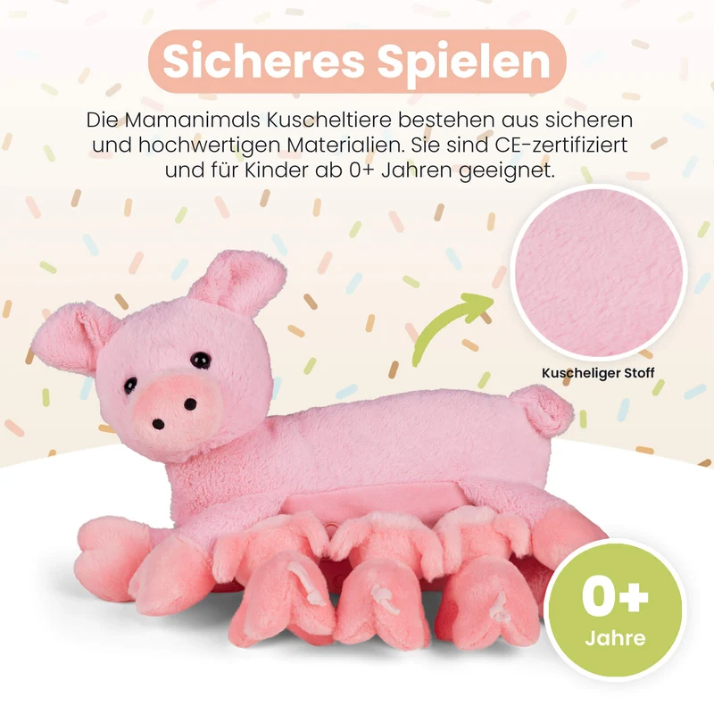 Kuscheltier Mama Schwein & Babys