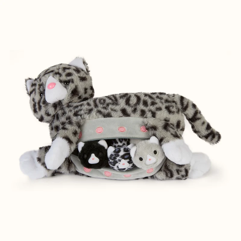 Kuscheltier Mama Katze & Babys, verschiedene Farben