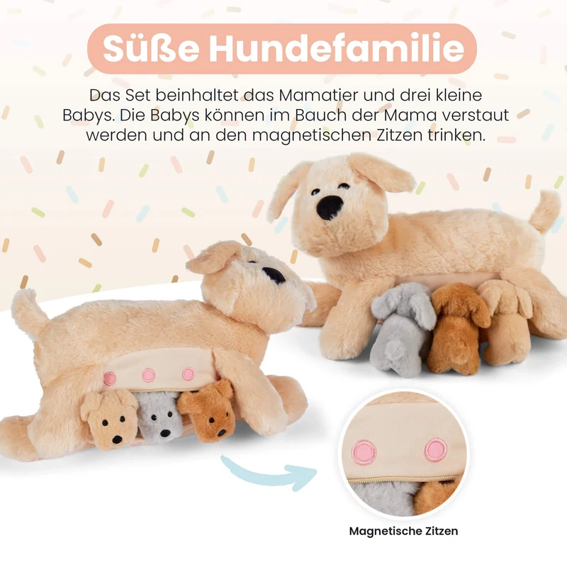 Kuscheltier Mama Hund & Babys