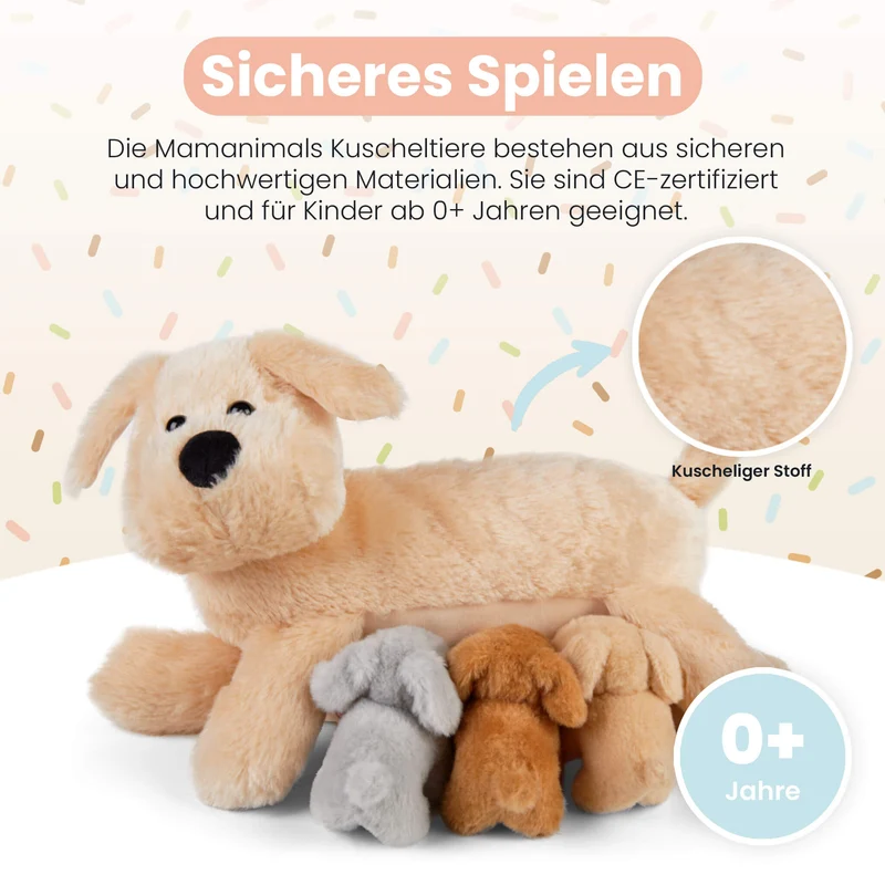 Kuscheltier Mama Hund & Babys