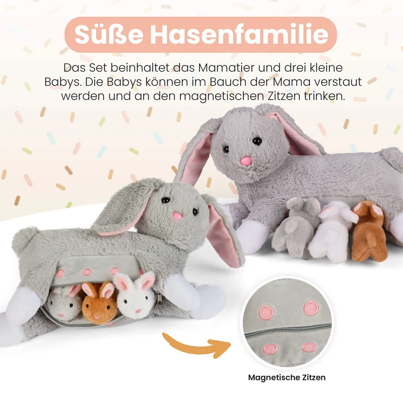 Kuscheltier Mama Hase & Babys