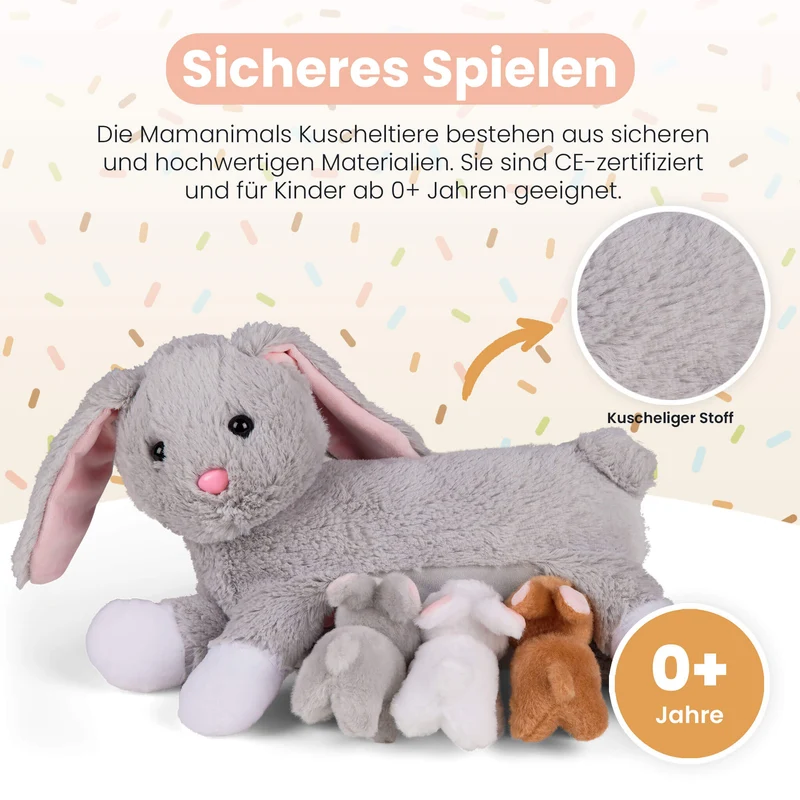 Kuscheltier Mama Hase & Babys
