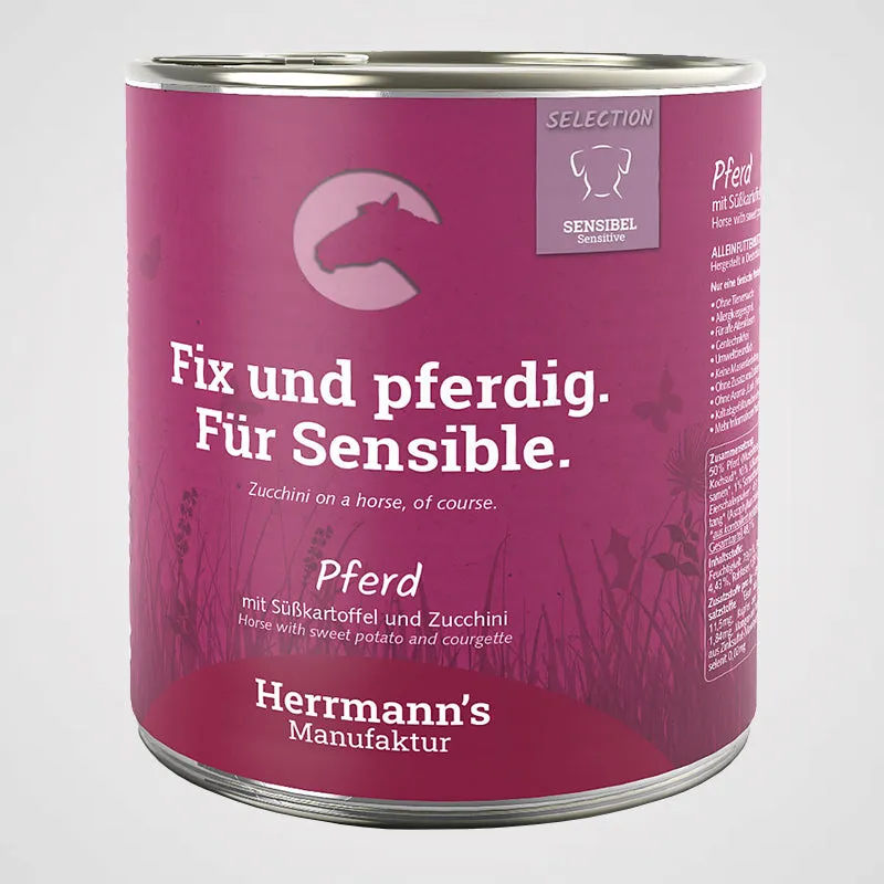 HERRMANN'S - Pferd mit Süßkartoffeln & Zucchini | Premium Nassfutter für Hunde