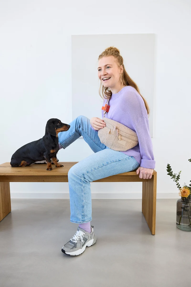Hunde Leckerlibeutel Emma Teddy-Fleece Beige - Limited Edition