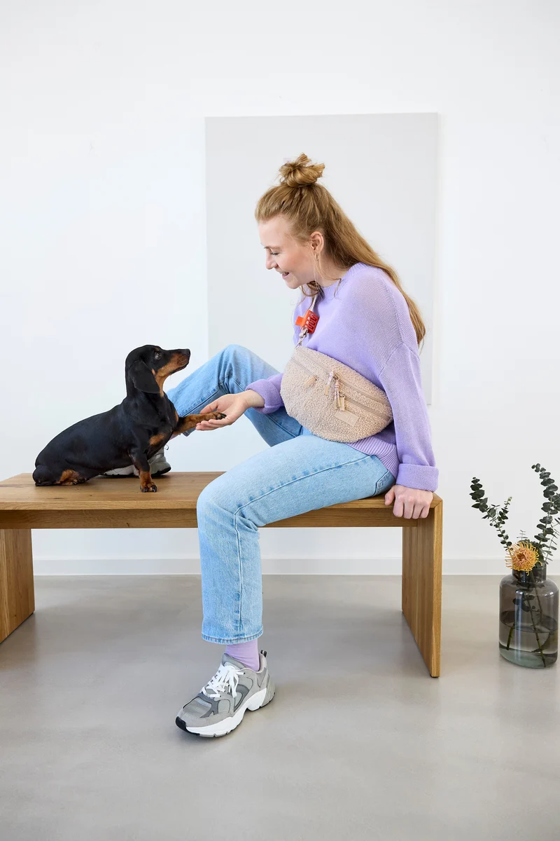 Hunde Leckerlibeutel Emma Teddy-Fleece Beige - Limited Edition