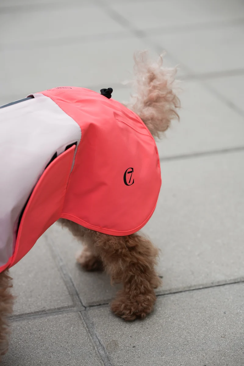 Hunderegenmantel AKTIV Peach/Neon Pink