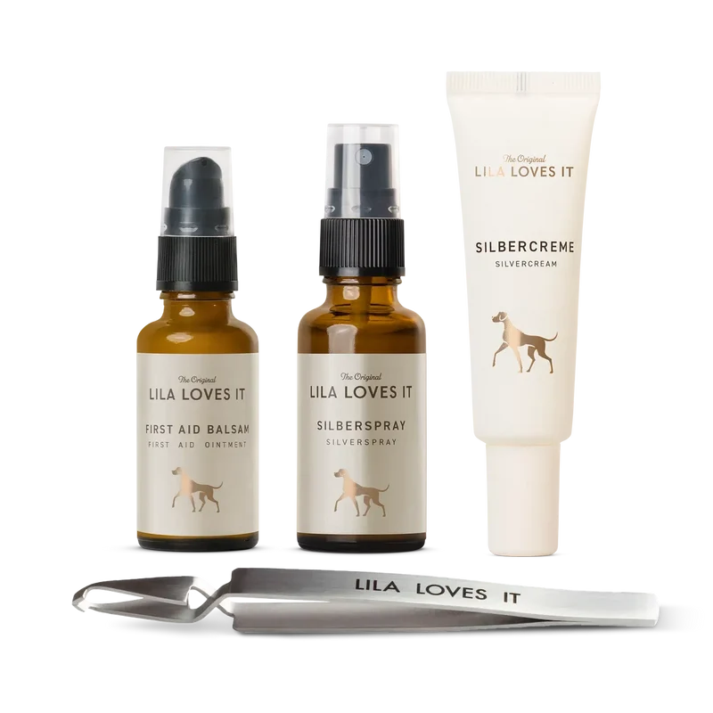 Set: Silberspray, First Aid Balsam, Silbercreme & Zeckenzange Edelstahl