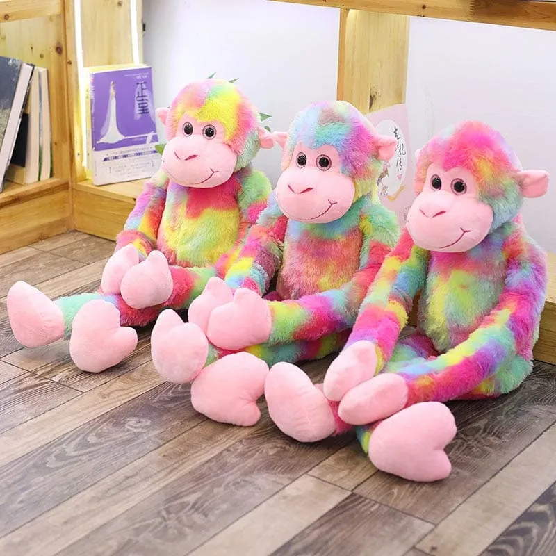 Plüschtier Regenbogen Affe – Kuscheltier - Stofftier groß