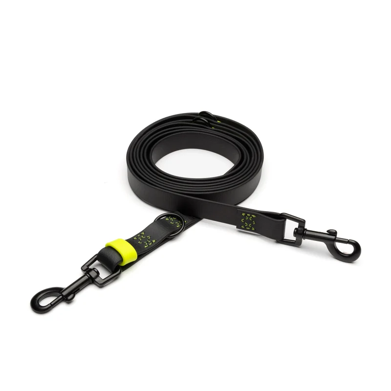 Hundeleine verstellbar BioThane Ipanema Black C7 x LEVEY